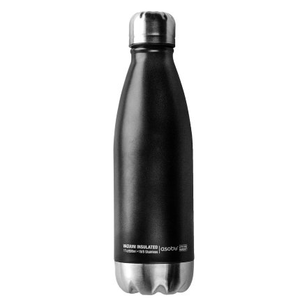 Термос-бутылка Asobu Central park 0,51 литра, черная-стальная, SBV17black-silver