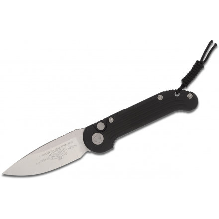Нож складной автоматический Microtech LUDT, сталь CTS-204P, рукоять черный алюминий, стоунвош клинок 135-1BL, 135-10
