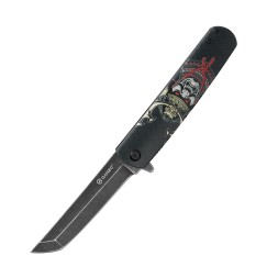 Уцененный товар Нож Ganzo G626-BS черный самурай (Новый. Полный комплект. Потертости на рукояти)