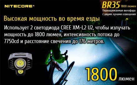 Велофара Nitecore BR35 Cree XM-L2 U2, 17189