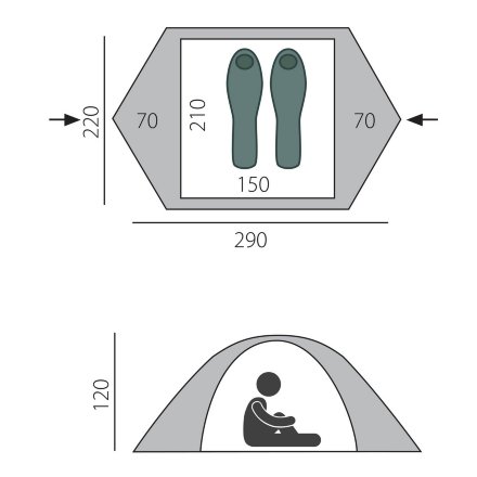Палатка BTrace Guard 2, Зеленый T0010, 4609879000010