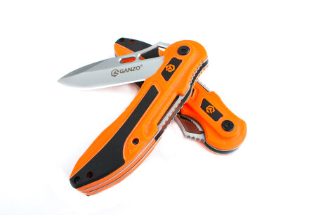 Уцененный товар Нож Ganzo G621 оранжевый(Б/У. Сост.-хорошее. Комплектация полна)