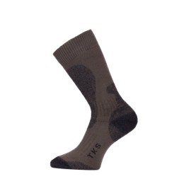 Зимние треккинговые носки Lasting TKS 689 Merino Wool, коричневый с темно-коричневой вставкой, размер L, TKS689L
