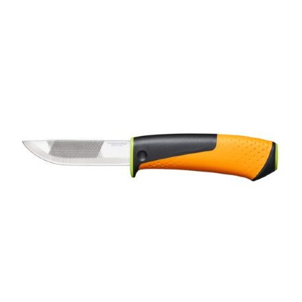 Нож Fiskars для тяжелых работ с точилкой (1023619)