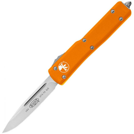 Нож складной автоматический Microtech UTX-70 S/E, сталь CTS-204P, рукоять оранжевая, сатин клинок 148-4, 148-4OR