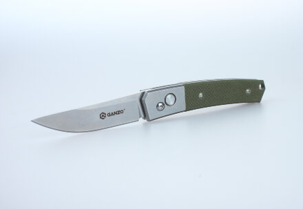 Уцененный товар Нож Ganzo G7362 зеленый, (Б/У. Упаковка потрепана. Сломан кончик лезвия)