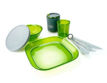 Набор пластиковой посуды GSI Infinity 1 Person Tableset Green, GSI75313