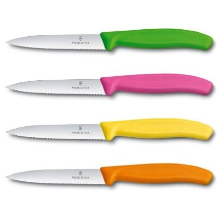 Нож Victorinox для резки и чистки оранжевый , волнистое лезвие 10 см (6.7736.L9)