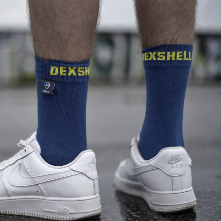 Водонепроницаемые носки DexShell Ultra Thin Crew синий/желтый L (43-46)