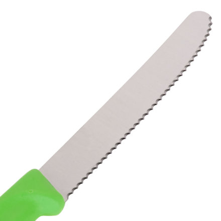 Нож Victorinox для резки и чистки зелёный, волнистое лезвие 11 см (6.7836.L114)