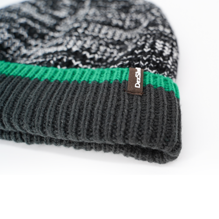 Уцененный товар Водонепроницаемая шапка Dexshell Cuffed Beanie черный/зеленый L/XL (58-60 см)(в зип.пакете только шапка)
