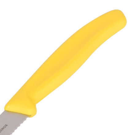 Нож Victorinox для резки и чистки жёлтый, волнистое лезвие 11 см (6.7836.L118)