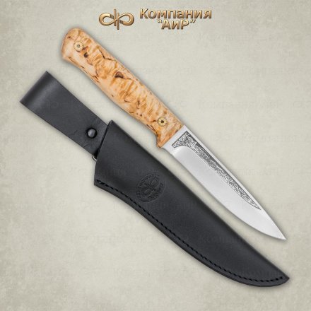 Нож АиР Пескарь ЦМ рукоять карельская береза, клинок 100х13м, AIRF0000008102