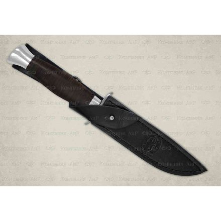 Нож АиР Финка-2 рукоять кожа, больстер алюминий, клинок 95х18, AIR8381