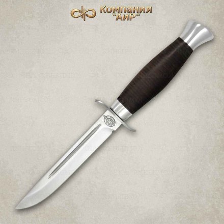 Нож АиР Финка-2 рукоять кожа, больстер алюминий, клинок 95х18, AIR8381