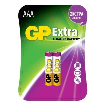 Батарея GP Extra Alkaline 24AX LR03 AAA (2шт/блистер), 985264