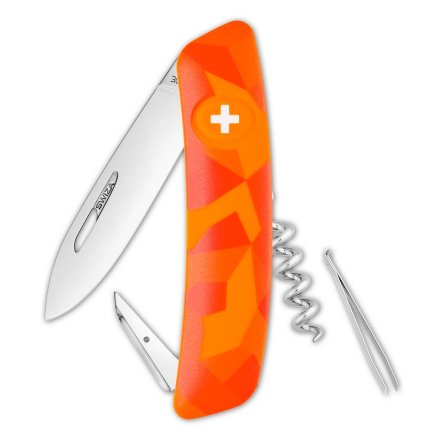 Нож складной Swiza C01 Luceo Camouflage, оранжевый, KNI.0010.2070