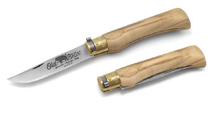 Нож складной Antonini Old Bear Olive ХL клинок углеродка С67 10 см, рукоять олива (930623_LU), 9306/23_LU