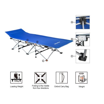 Кровать складная KingCamp Strong Stable Folding Camping Bed Cot синяя 8003, 114388