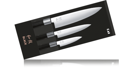 Набор из 3-х кухонных ножей KAI Wasabi Black (67S-300)