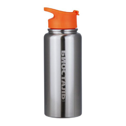 Термос Biostal Спорт 1 литр, стальной-оранжевый (NHF-1000)
