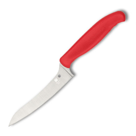 Нож кухонный Spyderco Z-Cut Pointed красный PlainEdge (K14PRD)