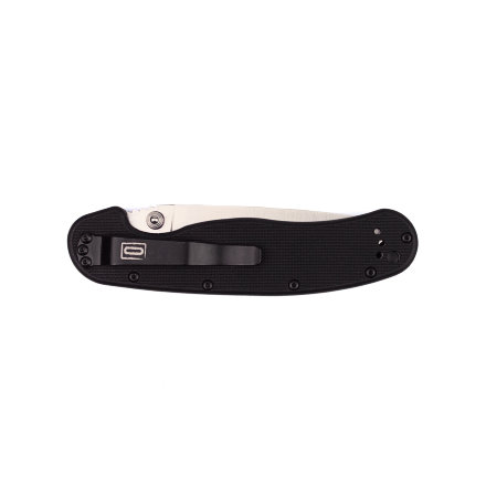 Нож Ontario RAT-1 рукоять черная, клинок сатин полусеррейтор, 8849
