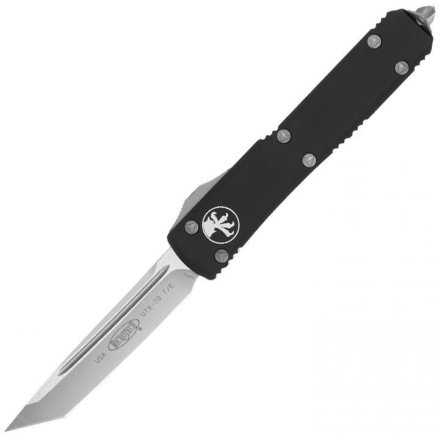 Нож складной автоматический Microtech UTX-70 T/E, сталь CTS-204P, рукоять черный алюминий, сатин клинок 149-4