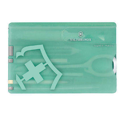 Швейцарская карта Victorinox SwissCard Classic Fresh Energy бирюзовый полупрозрачный подарочная коробка 0.7145.T