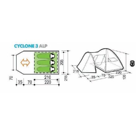 Палатка Canadian Camper Cyclone 3 Al Green, 030300036