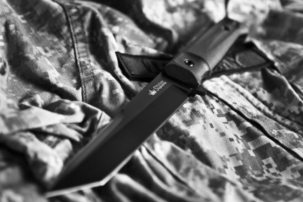 Нож Kizlyar Supreme Aggressor AUS-8 bt v2 (Черный, Черная рукоять, Черные ножны), 4650065050074