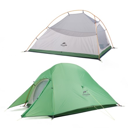 Палатка 1-местная Naturehike сверхлегкая + коврик Сloud up NH18T010-T, 20D , зеленый, 6927595765678