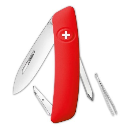Нож складной Swiza D02 Standard, красный (блистер), KNI.0020.1001
