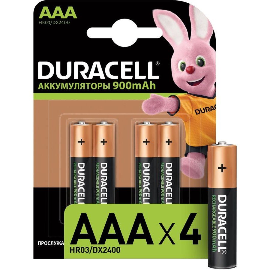 Аккумулятор Duracell Rechargeable HR03-4BL AAA NiMH 850mAh (4шт/блистер)
