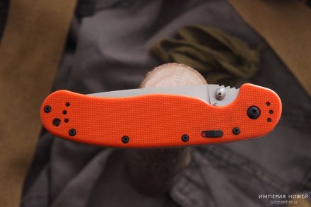 Нож-полуавтомат Ontario RAT-1, клинок сатин, рукоять оранжевая, 8870OR