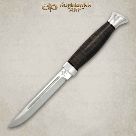 Нож АиР Финка-3 рукоять кожа, алюминий, клинок 95х18, AIR9325