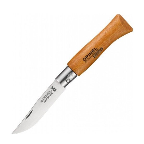 Нож складной Opinel №4, углеродистая сталь, рукоять из дерева бука