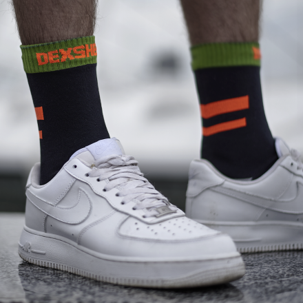 Водонепроницаемые носки Dexshell Running Socks черный/серый/зеленый/оранжевый S (36-38)