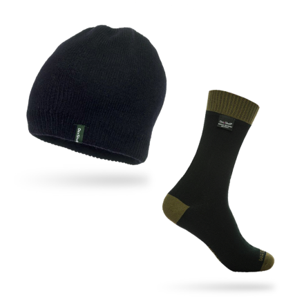 Акционный комплект DexShell носки Thermlite Green DS6260 + шапка DH372, winter23