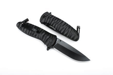 Нож Ganzo G622-FB-1 черный с фонариком