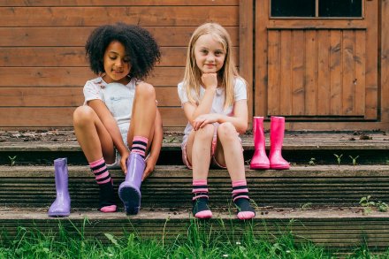 Водонепроницаемые детские носки DexShell Waterproof Children Socks розовый/черный M (18-20 см)
