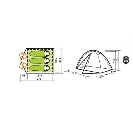 Палатка Canadian Camper Jet 3 Al Green, 030300039