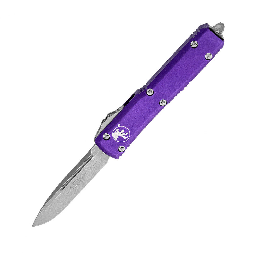 Нож автоматический Microtech Ultratech S/E клинок CTS-204P stonewash рукоять алюминий фиолетовый (121-10PU)
