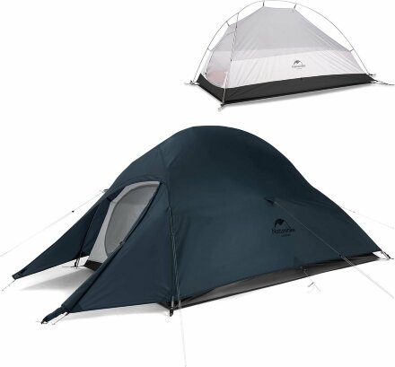 Палатка 1-местная Naturehike Сloud Up Ultra-Light 1 NH18T010-T с ковриком, синий