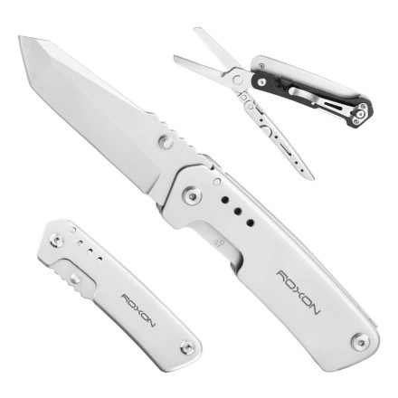Уцененный товар Нож многофункциональный Roxon KS KNIFE-SCISSORS,S501  металлический(В упаковке. Состояние хорошее)