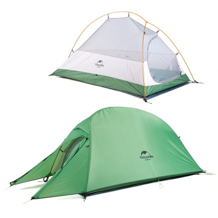 Палатка 2-местная Naturehike сверхлегкая + коврик Сloud up NH17T001-T, 20D , зеленый, 6927595732212