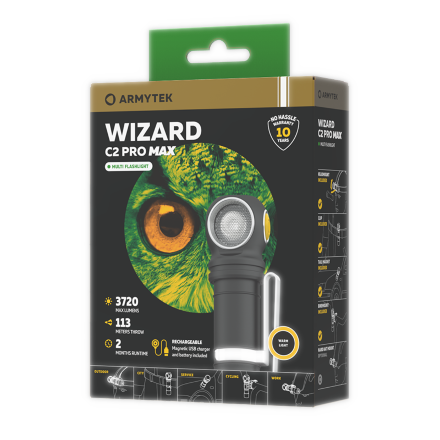 Фонарь Armytek Wizard C2 Pro Max Magnet USB Warm, F06701W